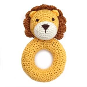 Cheengoo Lion Ring Crocheted Rattle